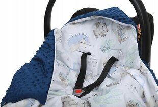 Одеяло с капюшоном на автокресло Babymam, 80x80 cm, blue цена и информация | Аксессуары для автокресел | kaup24.ee