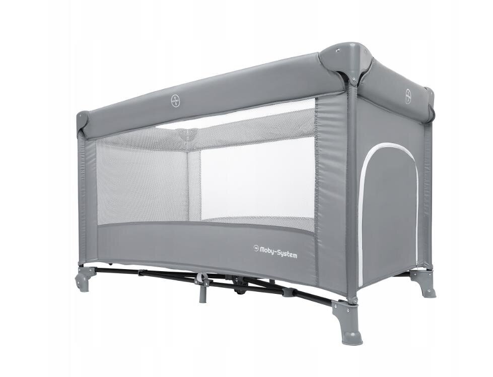 Reisivoodi – mänguaed Moby-System, 126x68 cm, Gray hind ja info | Reisivoodid, mänguaedikud | kaup24.ee