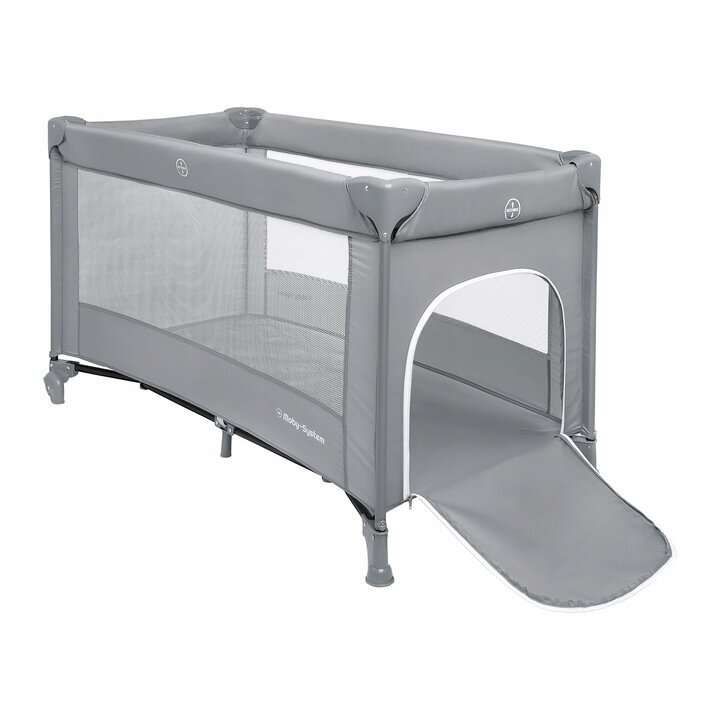 Reisivoodi – mänguaed Moby-System, 126x68 cm, Gray hind ja info | Reisivoodid, mänguaedikud | kaup24.ee