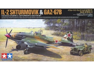 Сборная пластиковая модель. Tamiya - Ilyushin IL-2 Shturmovik & GAZ-67B Set, 1/48, 25212 цена и информация | Конструкторы и кубики | kaup24.ee