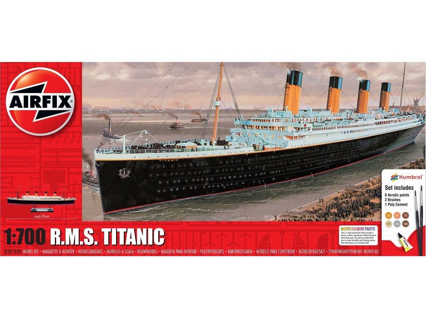 Airfix - R.M.S. Titanic mudeli komplekt, 1/700, A50164A цена и информация | Klotsid ja konstruktorid | kaup24.ee