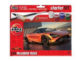 Airfix - McLaren 765LT mudeli komplekt, 1/43, A55006 цена и информация | Конструкторы и кубики | kaup24.ee