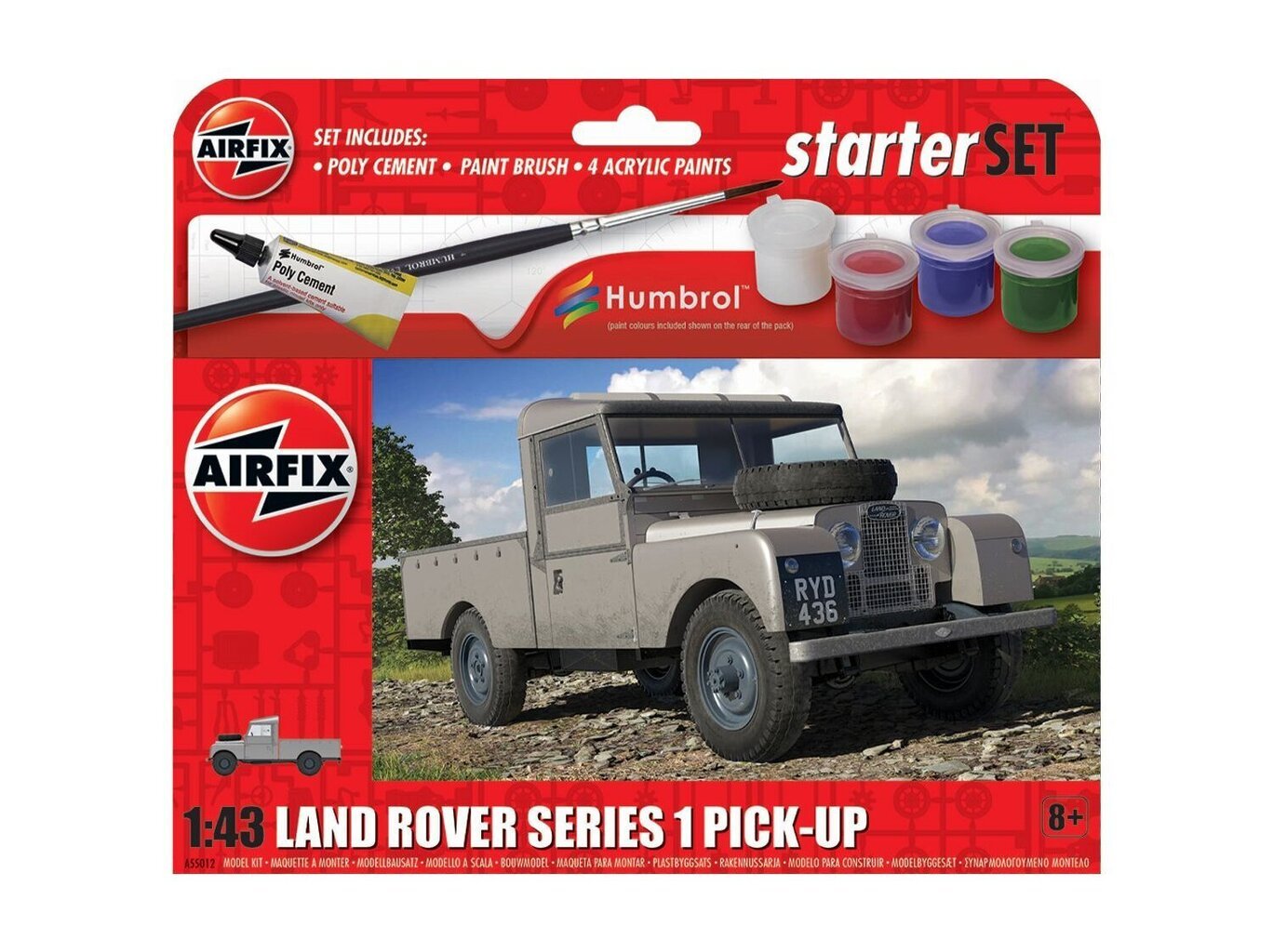 Airfix - Land Rover Series 1 Pick-Up mudeli komplekt, 1/43, A55012 цена и информация | Klotsid ja konstruktorid | kaup24.ee