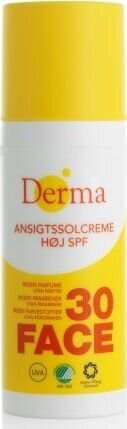 Päikesekaitsekreem näole Derma Sun Ansigtssolcreme SPF30, 50ml цена и информация | Päikesekreemid | kaup24.ee