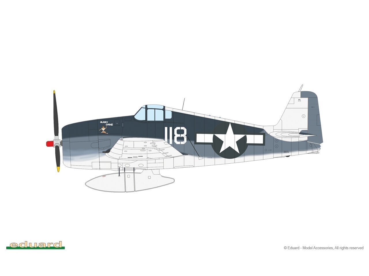 Eduard - Grumman F6F-3 Hellcat Weekend Edition, 1/48, 84194 цена и информация | Klotsid ja konstruktorid | kaup24.ee