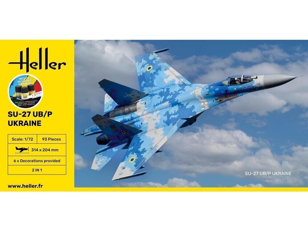 Heller - Su-27 UB/P Ukraine mudeli komplekt, 1/72, 56371 hind ja info | Klotsid ja konstruktorid | kaup24.ee