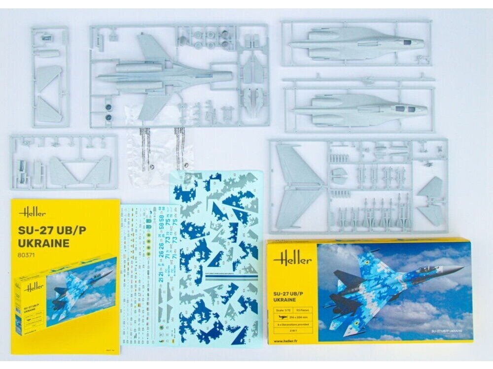 Heller - Su-27 UB/P Ukraine mudeli komplekt, 1/72, 56371 hind ja info | Klotsid ja konstruktorid | kaup24.ee