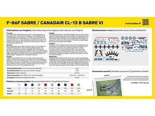 Heller - F-86F Sabre / Canadair CL-13 B Sabre VI подарочный набор, 1/72, 56277 цена и информация | Конструкторы и кубики | kaup24.ee