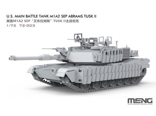 Сборная пластиковая модель. Meng Model - U.S. Main Battle Tank M1A2 SEP ABRAMS TUSK II, 1/72, 72-003 цена и информация | Конструкторы и кубики | kaup24.ee