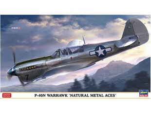 Hasegawa - Curtiss P-40N Warhawk 'Natural Metal Aces', 1/48, 07516 hind ja info | Klotsid ja konstruktorid | kaup24.ee