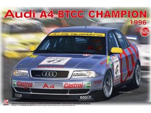 Сборная пластиковая модель. NuNu - Audi A4 quattro 1996 BTCC Champion, 1/24, 24035 цена и информация | Конструкторы и кубики | kaup24.ee