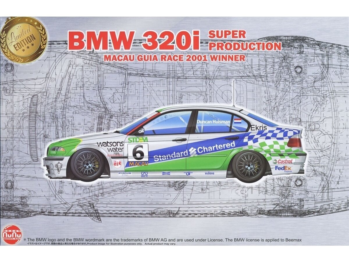 NuNu - BMW 320i E46 2001 Macau Gear Race Winner, 1/24, 24041 hind ja info | Klotsid ja konstruktorid | kaup24.ee