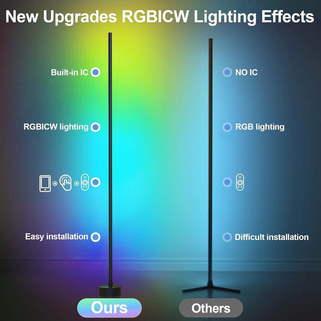 Smart RGB LED põrandalamp G.Lux GD-Rainbow-F Black hind ja info | Põrandalambid | kaup24.ee
