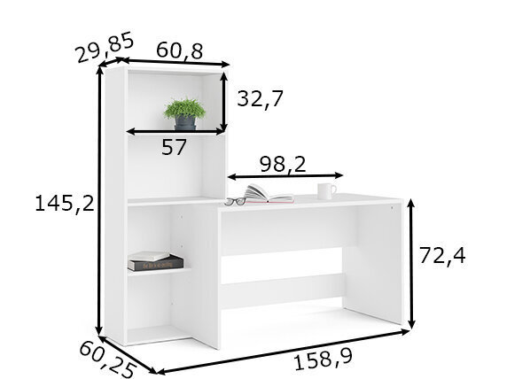 Kirjutuslaud Function Plus, valge hind ja info | Arvutilauad, kirjutuslauad | kaup24.ee