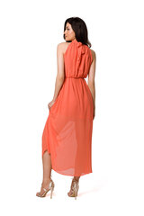 K169 Шифоновое макси-платье с завязками на шее - оранжевый цена и информация | Платье | kaup24.ee