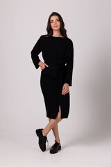 B241 Платье-конверт с завязывающимся поясом - черный цена и информация | Платья | kaup24.ee