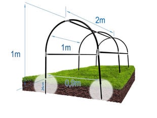 Каркас парника с 3 перемычками, 2 м цена и информация | Теплицы | kaup24.ee