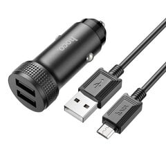 Autolaadija Hoco Z49 2xUSB-A + MicroUSB must цена и информация | Зарядные устройства для телефонов | kaup24.ee