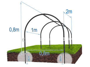 Каркас парника 2 м цена и информация | Теплицы | kaup24.ee