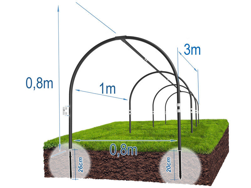 Taimelava karkass, 3m цена и информация | Kasvuhooned | kaup24.ee