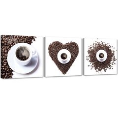 Репродукция из трех частей Кофе цена и информация | Картины, живопись | kaup24.ee