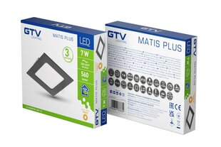 Светильник LED MATIS PLUS, 7W, черный, 3000K, 560lm, IP20 цена и информация | Монтируемые светильники, светодиодные панели | kaup24.ee