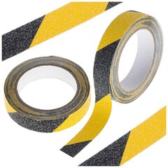 Libisemiskindel teip, 2,5 cm x 5 cm, must, kollane hind ja info | Kleepkiled | kaup24.ee