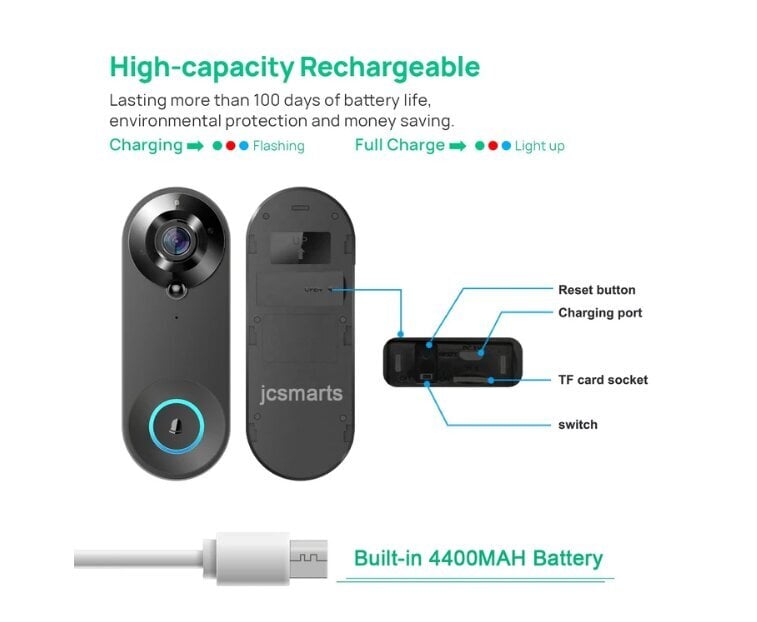 Uksekell koos kaameraga + APP-juhtimine hind ja info | Uksekellad, uksesilmad | kaup24.ee