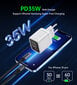 Choetech PD6052 USB-C/USB-A PD35W GaN valge hind ja info | Mobiiltelefonide laadijad | kaup24.ee