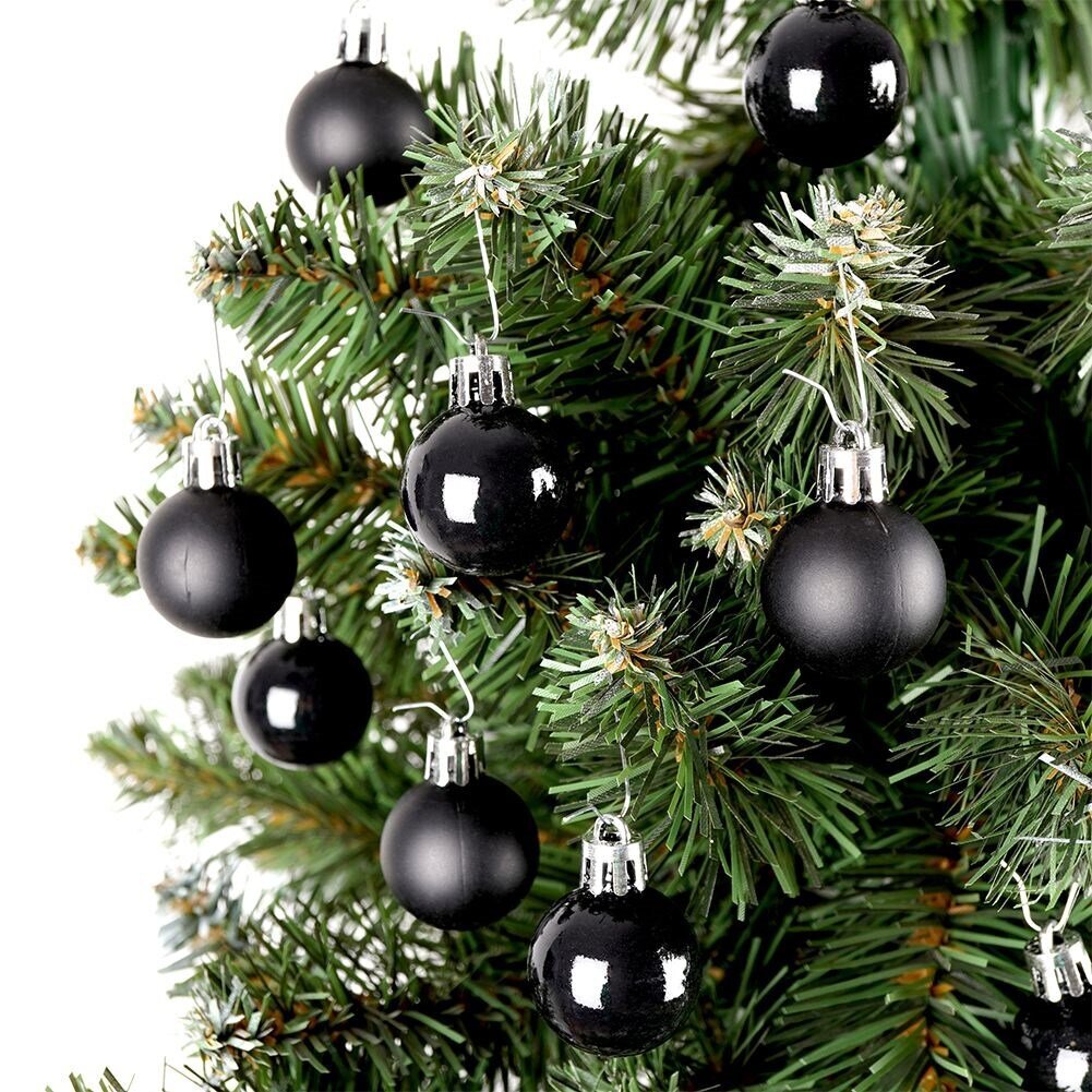 Jõuluehted must, 24 tk, 3 cm hind ja info | Kuuseehted | kaup24.ee