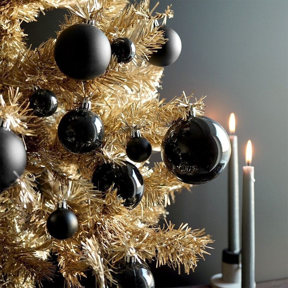 Jõuluehted must, 24 tk, 3 cm hind ja info | Kuuseehted | kaup24.ee
