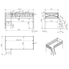 Voodi Vipack Scott STHSZG14, valge hind ja info | Lastevoodid | kaup24.ee