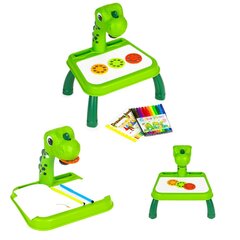 Joonistustahvel projektor dinosaurus 12 markeriga, roheline hind ja info | Arendavad mänguasjad | kaup24.ee