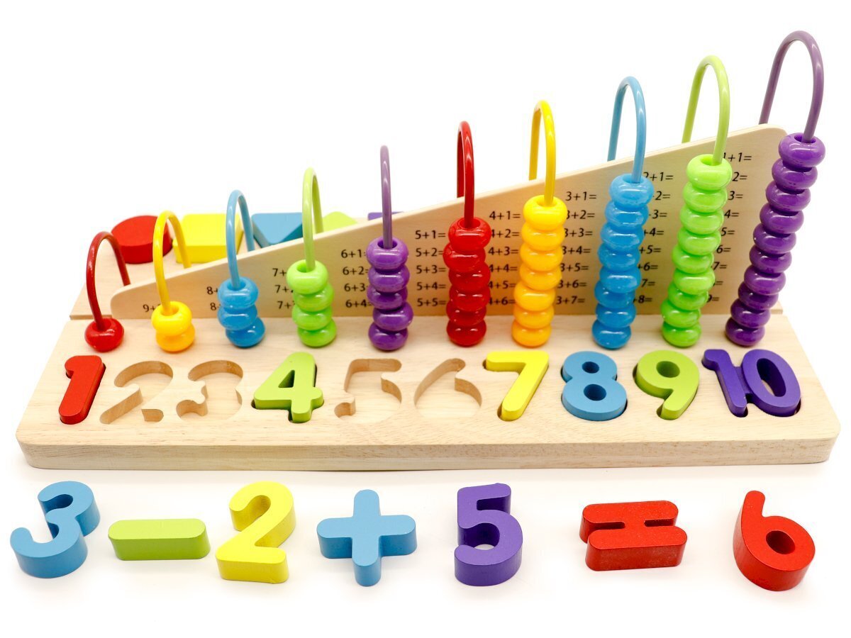 Puidust numbritega lastekalkulaator Ökomänguasjad hind ja info | Arendavad mänguasjad | kaup24.ee