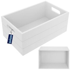 деревянный ящик 36x26x15 см, белый цена и информация | Ящики для вещей | kaup24.ee