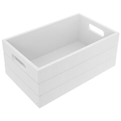 Деревянный ящик, 36x26x15 см, белый цена и информация | Ящики для вещей | kaup24.ee