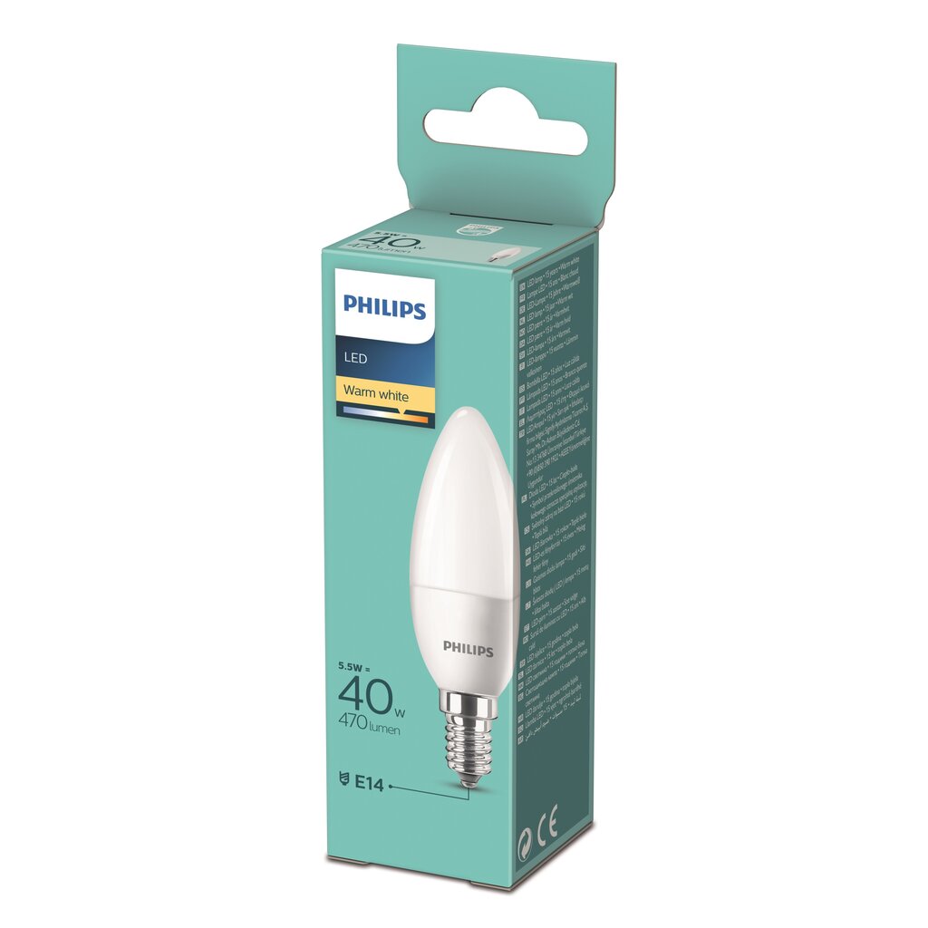 Philips LED pirn 5,5W (40W) E14 soe valge 2700K hind ja info | Lambipirnid, lambid | kaup24.ee