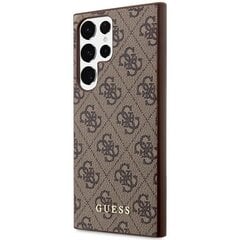 Guess GUHCS23LG4GFBR S23 Ultra S918 brązowy|brown hard case 4G Metal Gold Logo цена и информация | Чехлы для телефонов | kaup24.ee