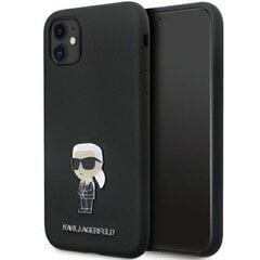 Karl Lagerfeld KLHCN61SMHKNPK iPhone 11 | Xr 6.1" czarny|black Silicone Ikonik Metal Pin цена и информация | Чехлы для телефонов | kaup24.ee