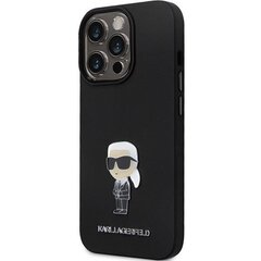 Karl Lagerfeld KLHCP13LSMHKNPK iPhone 13 Pro | 13 6.1" czarny|black Silicone Ikonik Metal Pin цена и информация | Чехлы для телефонов | kaup24.ee