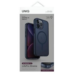 UNIQ etui LifePro Xtreme iPhone 15 Pro 6.1" Magclick Charging ciemnoniebieski|smoke blue цена и информация | Чехлы для телефонов | kaup24.ee