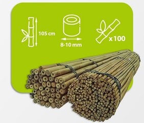 Bambuspulgad 105 cm 8/10 mm, 100 tk hind ja info | Vaasid, alused, redelid lilledele | kaup24.ee