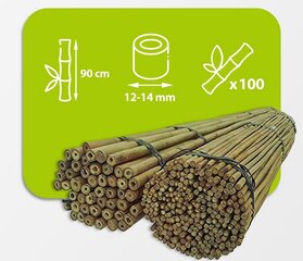 Бамбуковые палки 90 см. 12/14 мм /100 шт. цена и информация | Подставки для цветов, держатели для вазонов | kaup24.ee