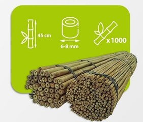 Бамбуковые палки 45 см, 6/8 мм / 1000 шт. цена и информация | Подставки для цветов, держатели для вазонов | kaup24.ee