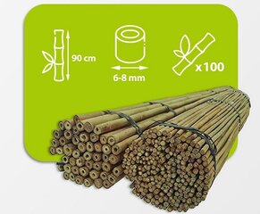 Bambuspulgad 90 cm 6/8 mm, 100 tk hind ja info | Vaasid, alused, redelid lilledele | kaup24.ee