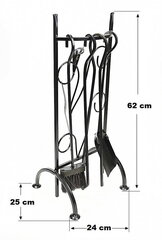 Каминный набор инструментов аксессуаров dk-859, черный цена и информация | Принадлежности для отопительного оборудования | kaup24.ee