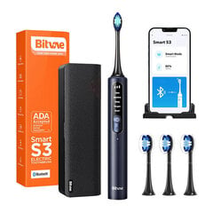 Bitvae Зубная щетка Sonic с приложением, набором насадок, дорожным футляром и держателем для зубных щеток S3 (черный) цена и информация | Электрические зубные щетки | kaup24.ee