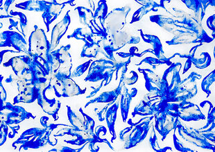 Pusle Purple Witty Fox Veronika Blyzniuchenko Lilies Blue Series, 1000-osaline hind ja info | Pusled | kaup24.ee