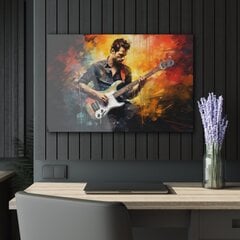 Karastatud klaasist pilt kitarrist hind ja info | Seinapildid | kaup24.ee
