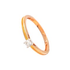 Золотое кольцо с бриллиантом цена и информация | Кольца | kaup24.ee